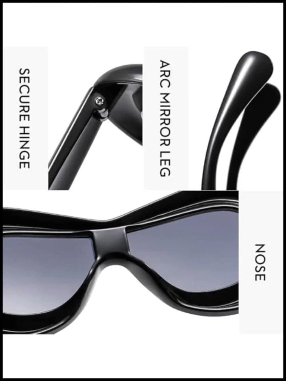 Retro Oval Oversized Shield Sunglasses with UV400 Protection